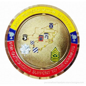 Metal Rare Collectible Coins, With Filling Colors And Gold Plated For Souvenirs